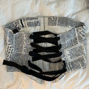 Newspaper Print Corset Top